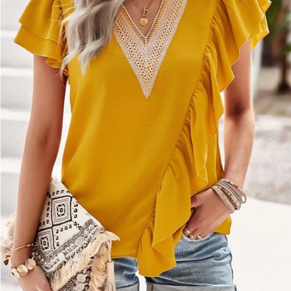 #25 Sunset Ruffle Top - Picture 3 of 4